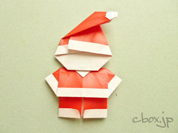 クリスマスの折り紙 童顔 が可愛いサンタクロース 大人の折り紙インテリア